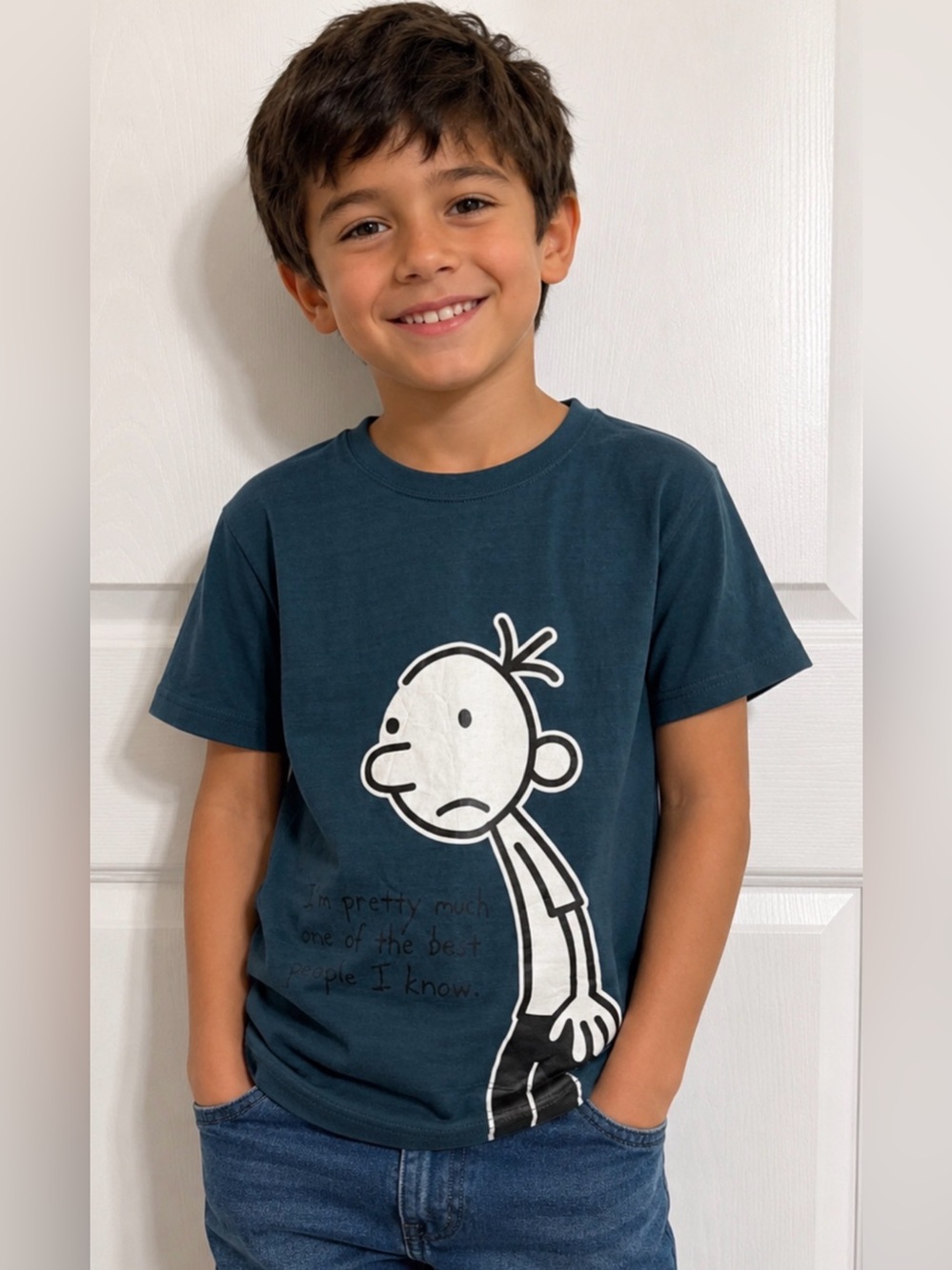 Graphic Short-Sleeve Tee in Deep Teal for Kids